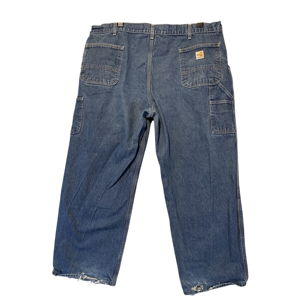 Carhartt FR Flame Resistant Work Jeans Mens 46x30 Blue Denim Carpenter FRB13-DNM